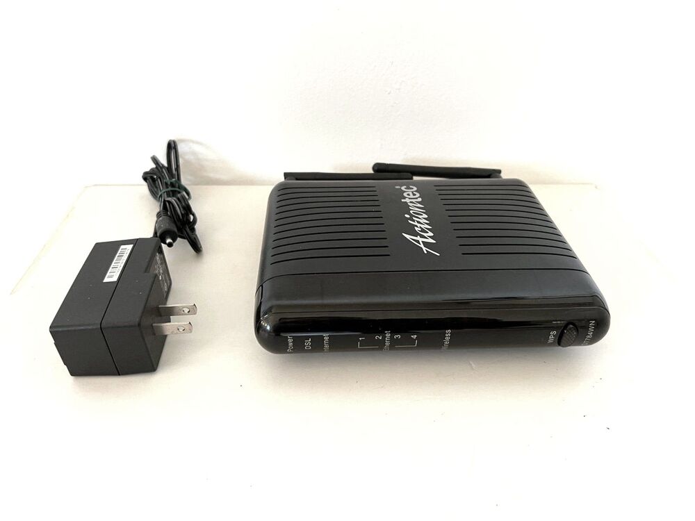 Actiontec Black DSL Modem Wireless Router 300 mbps 4 Port Network Model GT784WN